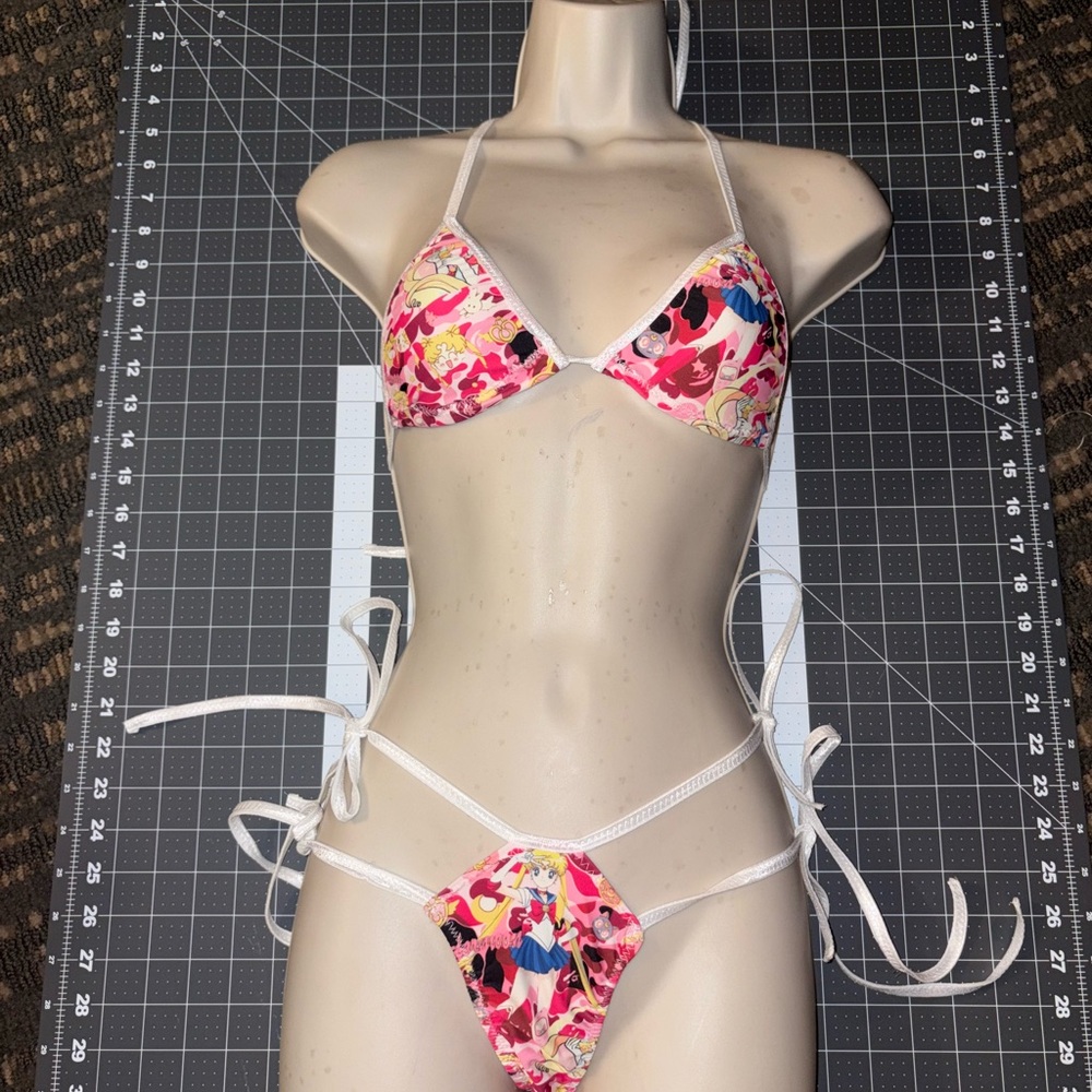 Floral Bikini Set with White Straps
